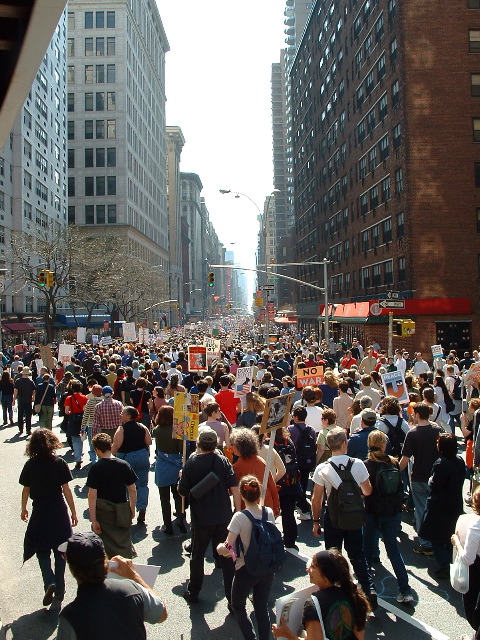 Crowds on Broadway